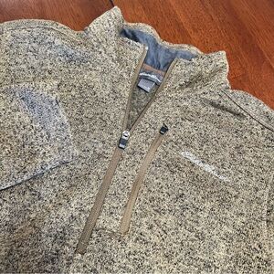 Eddie Bauer Pullover Mens M Brown 1/4 Zip Fleece Sweater Outdoor EM32LK112